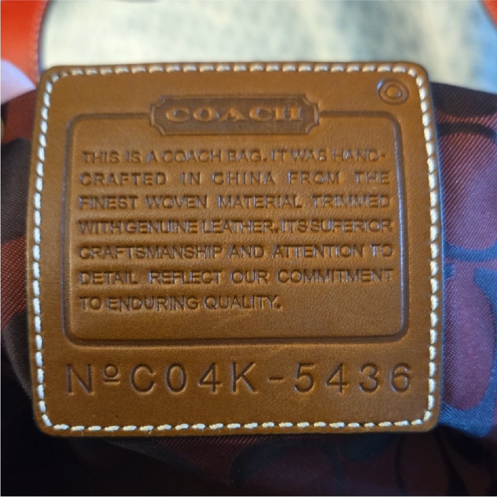 Coach Denim Weekender Tote Bag Cherry Coke lining Vintage Y2K C04K-5436 RARE - Picture 5 of 16
